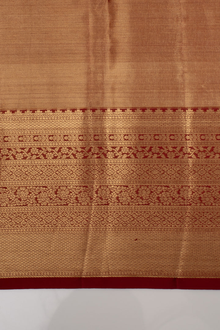 Maroon Brocade Pure Kanchipuram Silk Saree