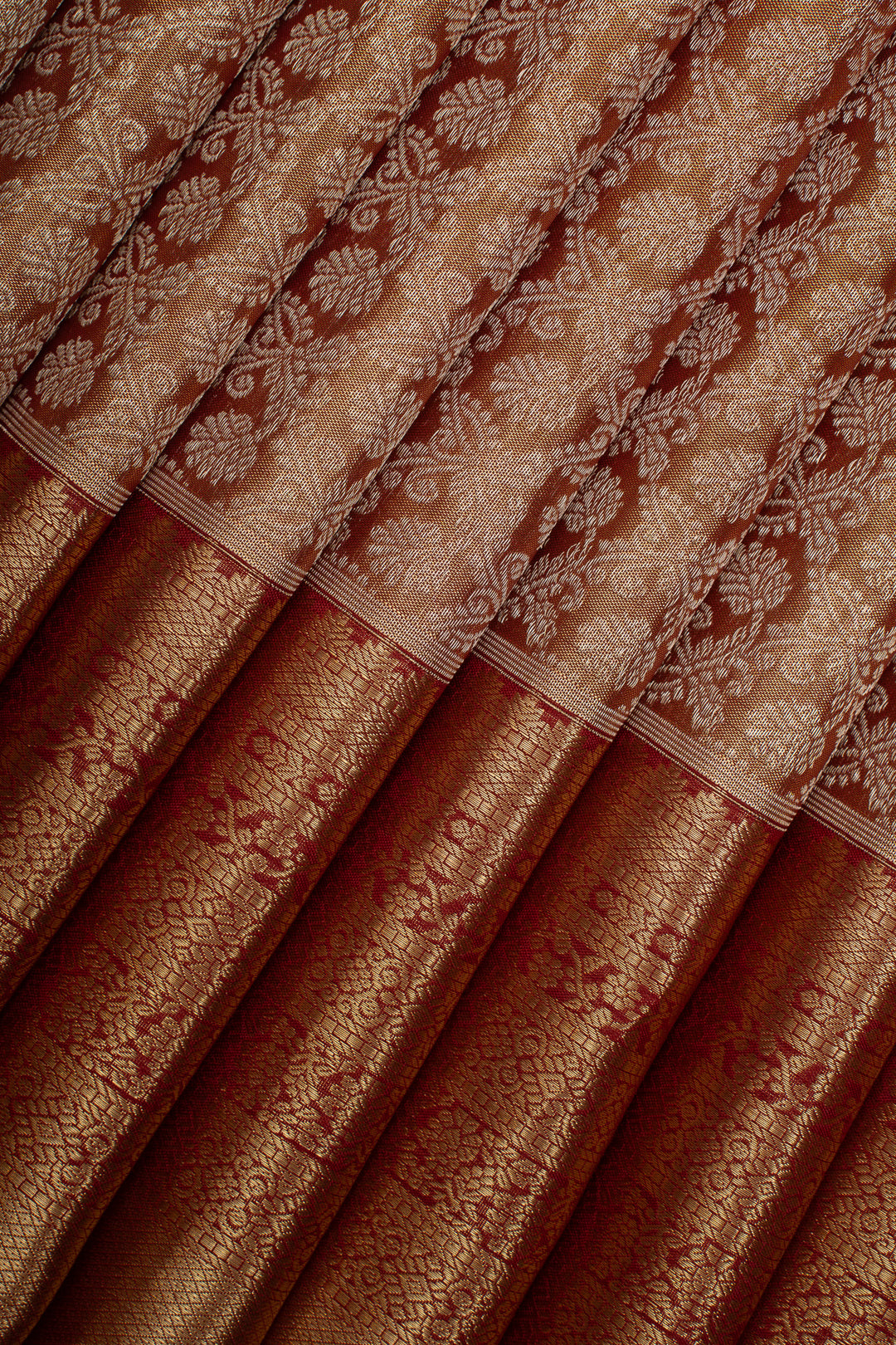 Maroon Brocade Pure Kanchipuram Silk Saree