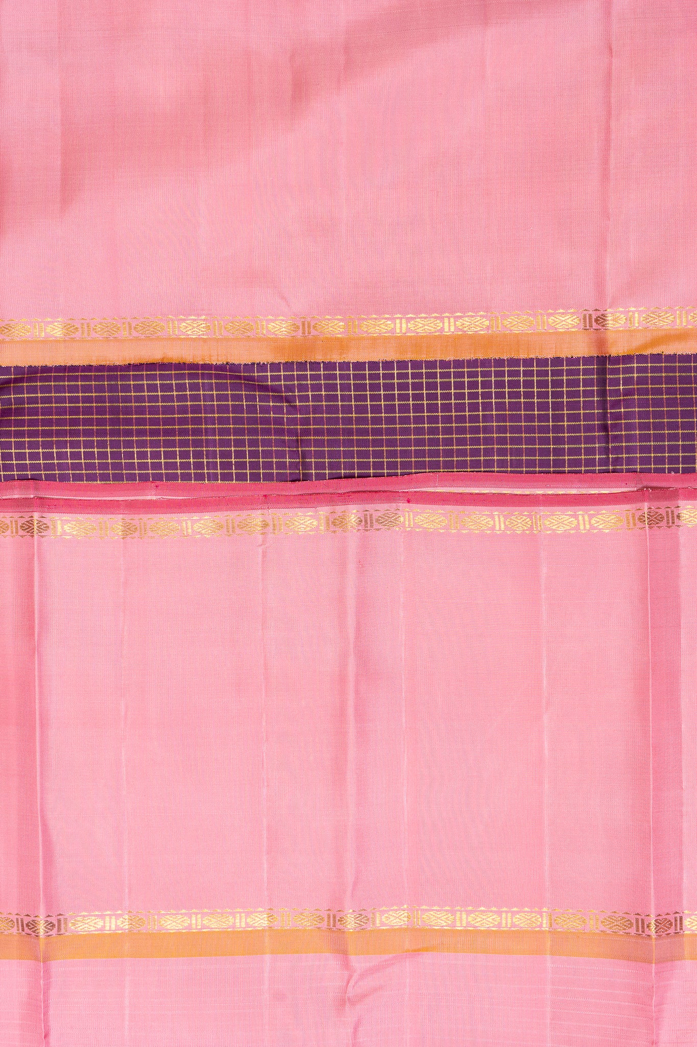 Eggplant Violet Zari Checks Pure Zari Kanchipuram Silk Saree - Clio Silks