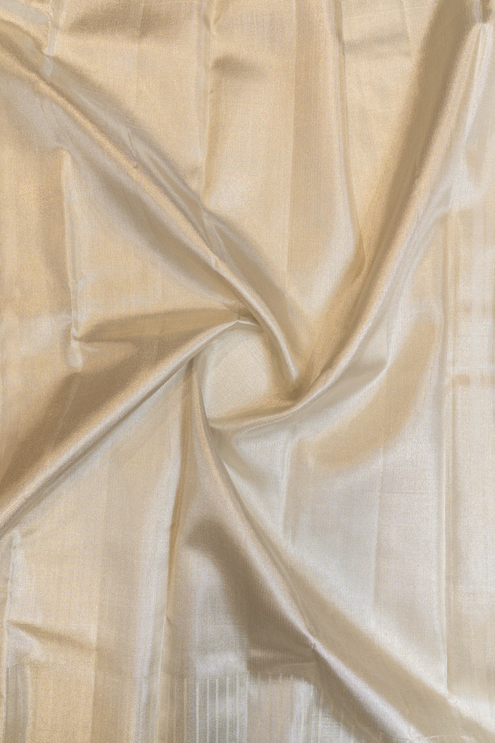 Silverish pink concept stripes 8 Kol pure Kanchipuram silk saree
