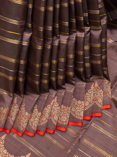  Pure Zari Stripes Kanchipuram Silk Saree 