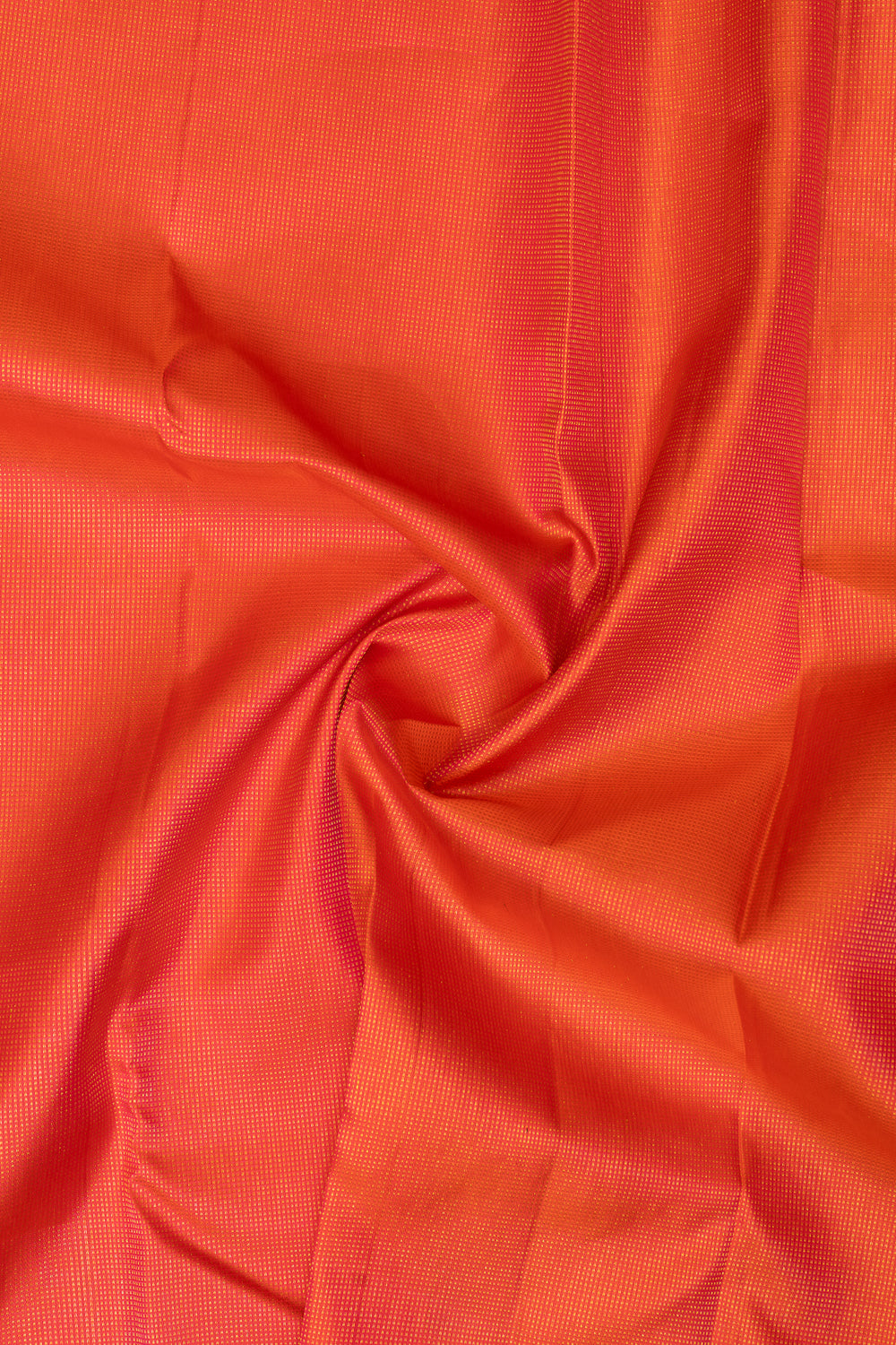Peach Orange and Green Muthu Self Pure Kanjivaram silk Saree - Clio Silks