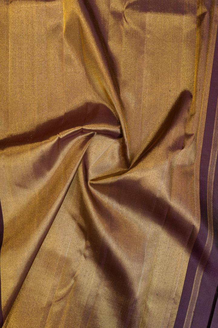 Gold and burgundy 8 Kol pure Kanchipuram silk saree