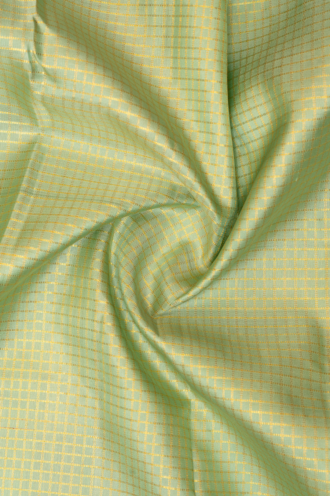 Light Turquoise Blue Zari Checks Pure Kanchipuram Silk Saree - Clio Silks