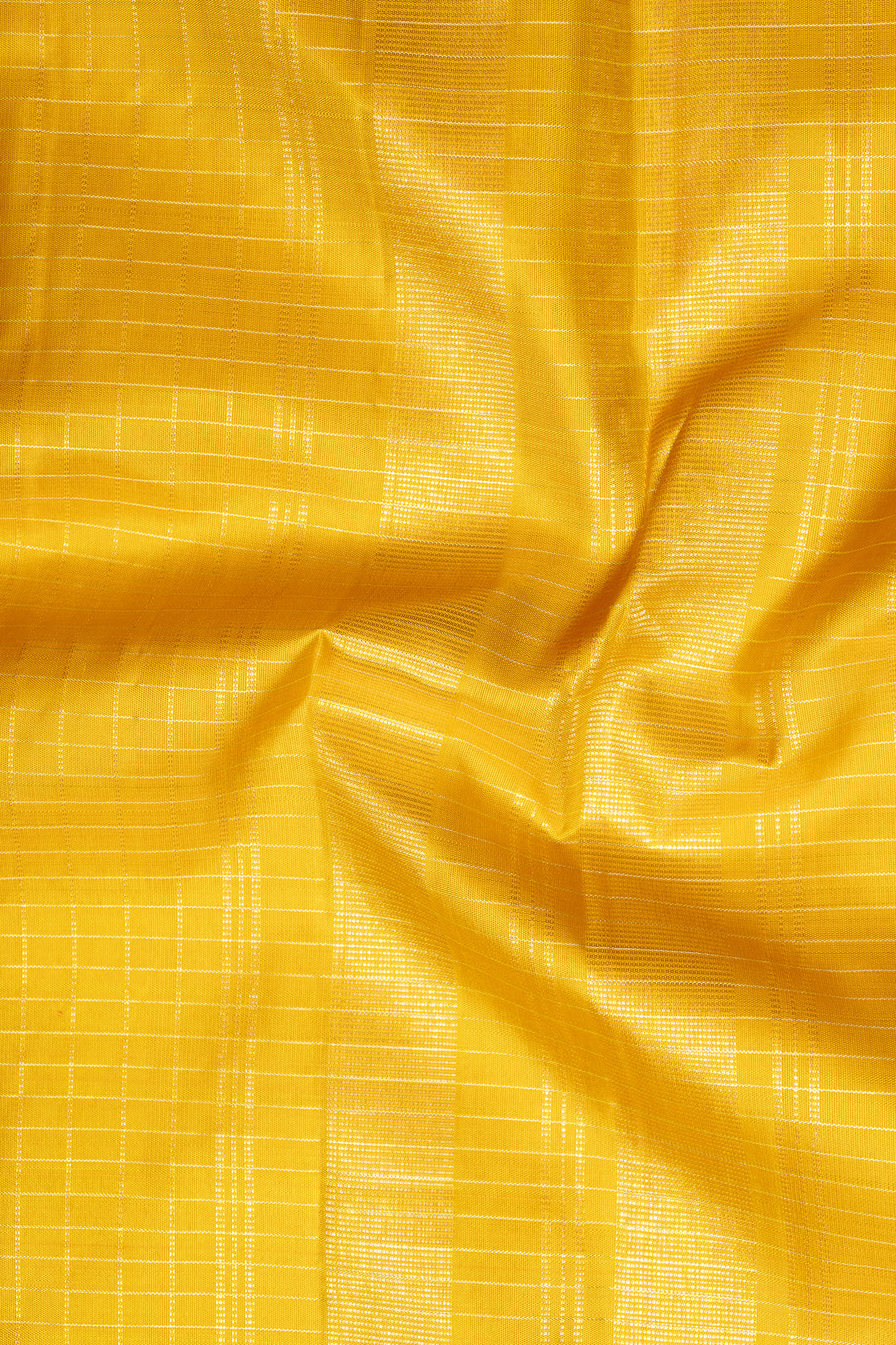 Yellow Zari Checks Pure Kanchipuram Silk Saree - Clio Silks