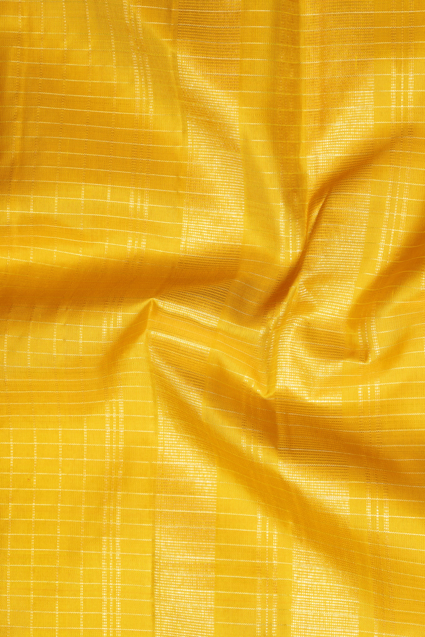 Yellow Zari Checks Pure Kanchipuram Silk Saree - Clio Silks