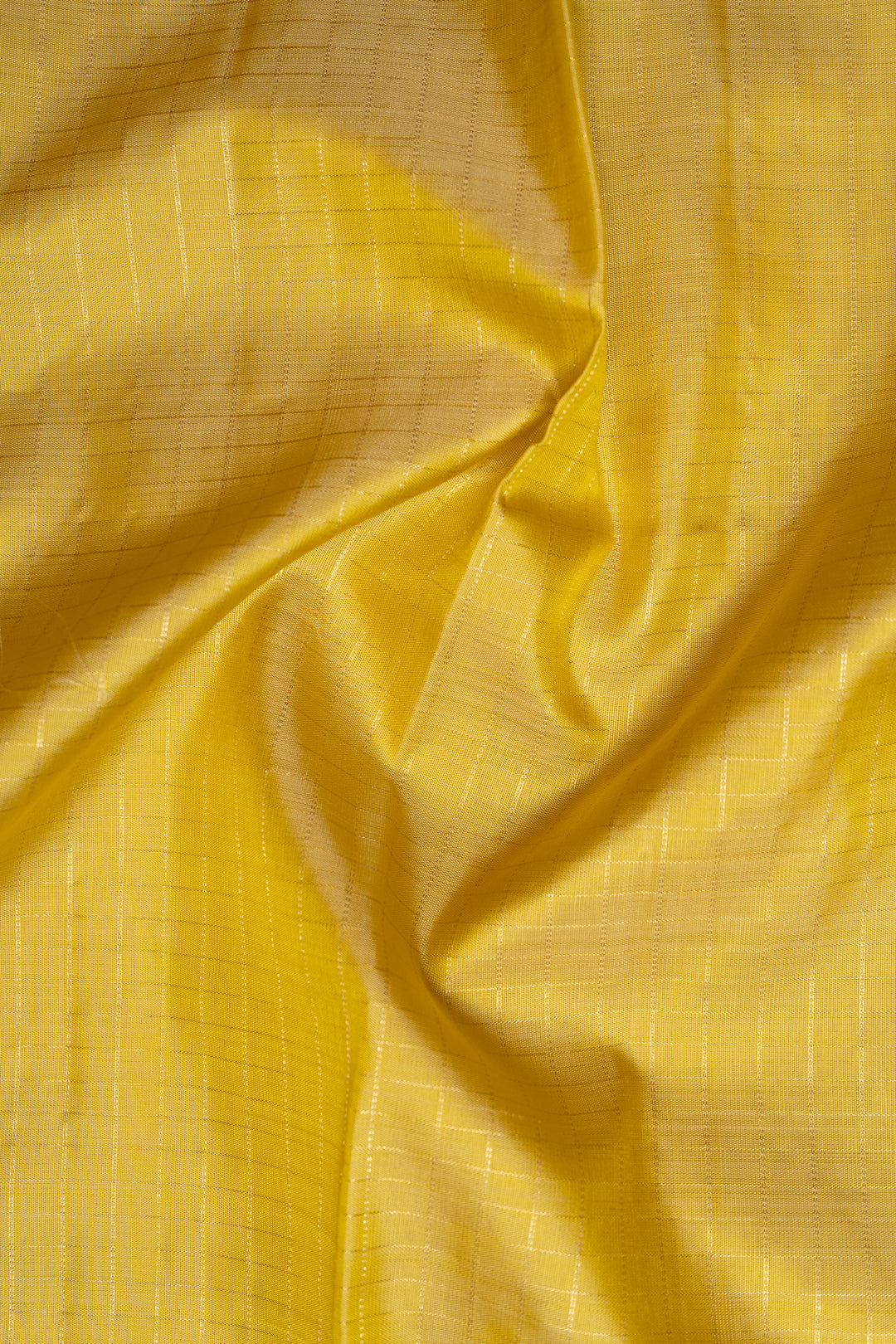 Yellow Zari Checks Pure Kanchipuram Silk Saree - Clio Silks