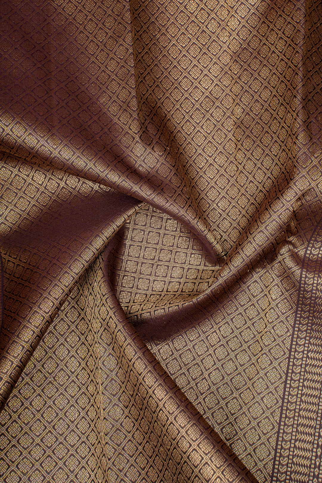 Maroon Zari Checks Pure Kanchipuram Silk Saree