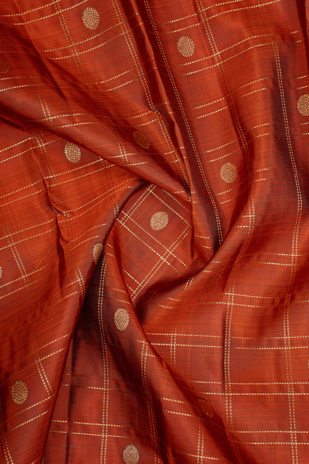 Maroon Zari Checks Pure Kanchipuram Silk Saree