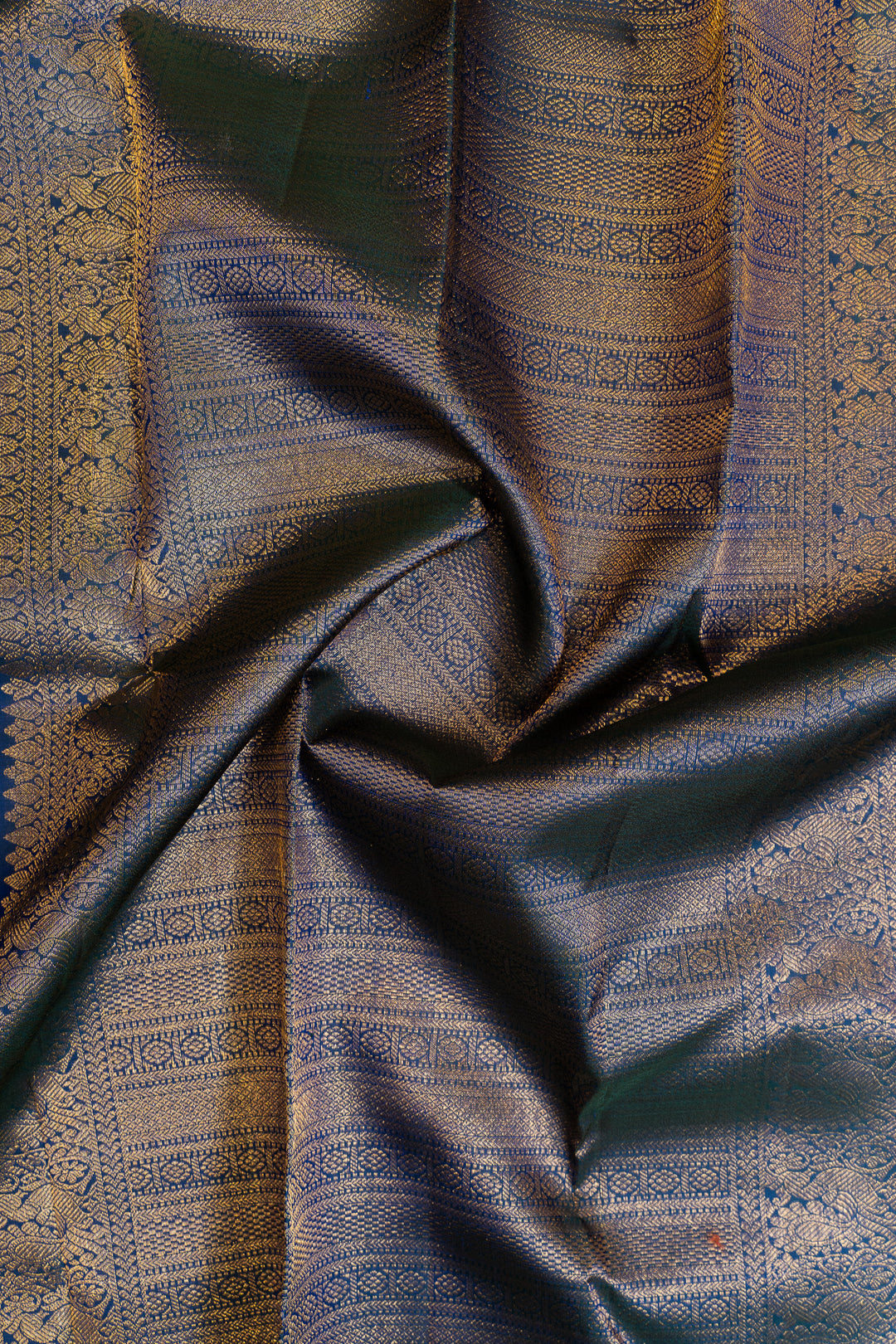 Royal blue traditional pure Kanchipuram silk saree