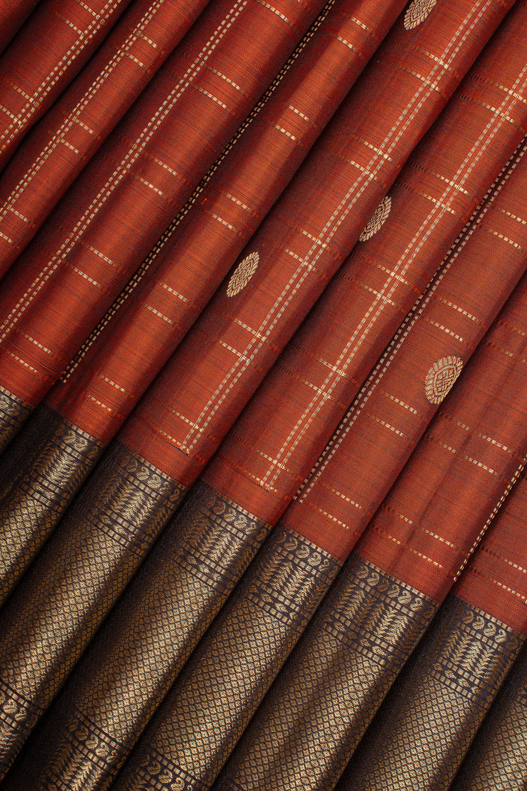 Maroon Zari Checks Pure Kanchipuram Silk Saree