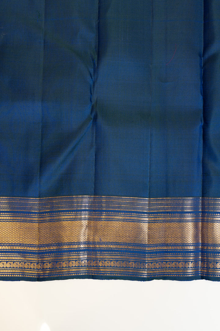 Royal blue traditional pure Kanchipuram silk saree