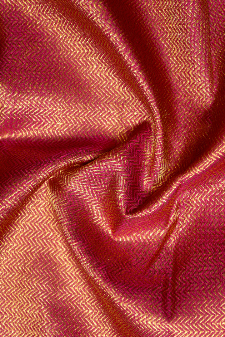 Purple and Magenta Stripes Pure Kanchipuram Silk Saree - Clio Silks