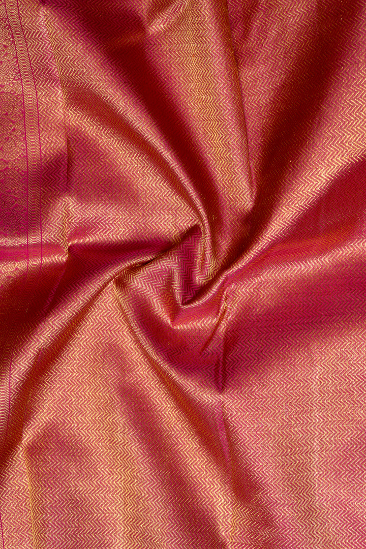 Purple and Magenta Stripes Pure Kanchipuram Silk Saree - Clio Silks