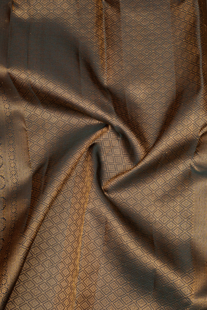 Rust Orange Vairaoosi Border Pure Kanchipuram Silk Saree