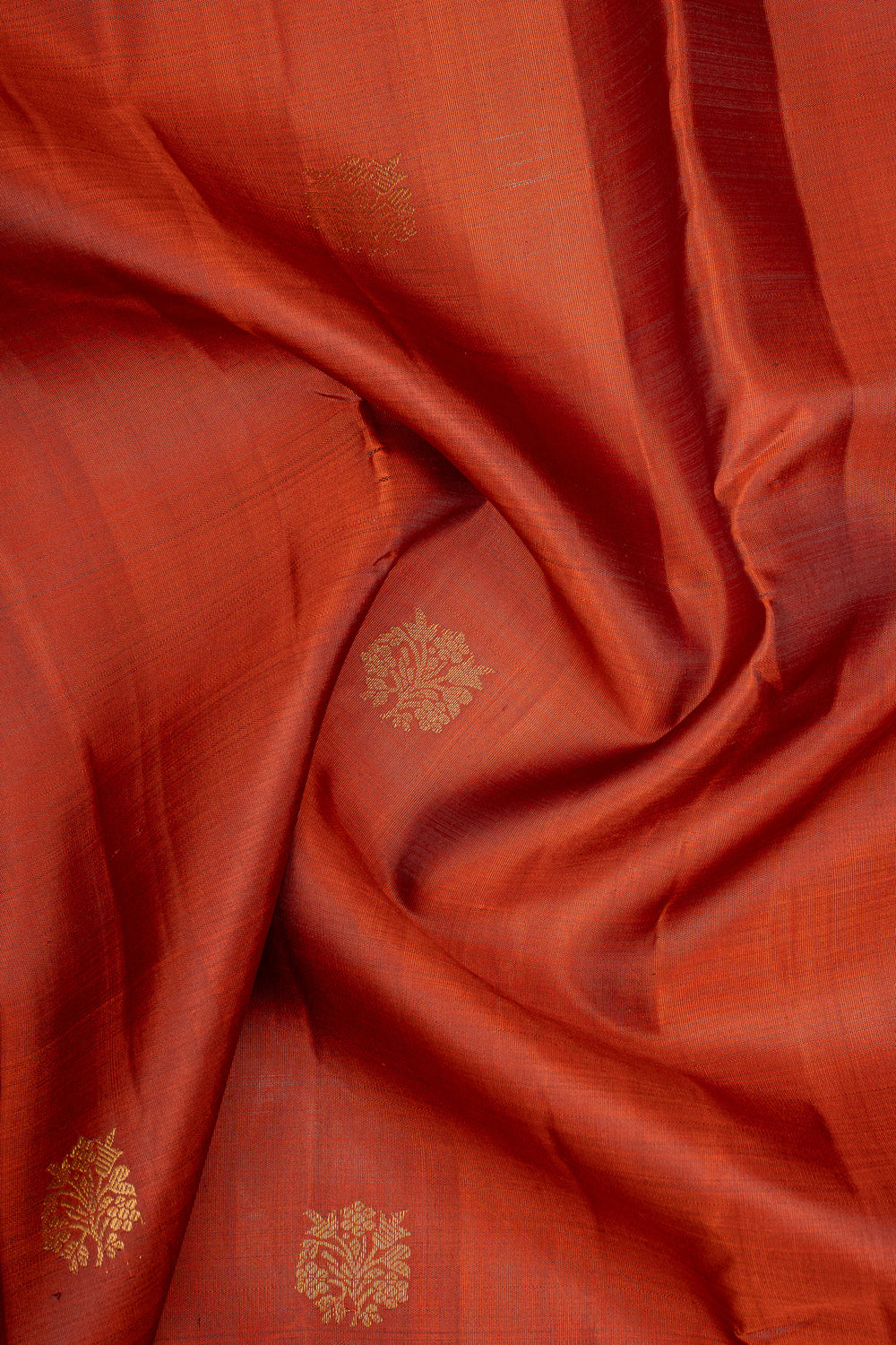 Rust Orange Vairaoosi Border Pure Kanchipuram Silk Saree