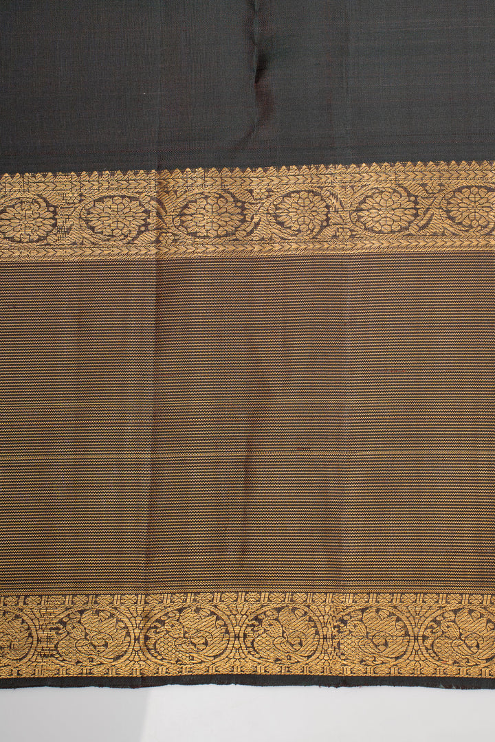 Rust Orange Vairaoosi Border Pure Kanchipuram Silk Saree