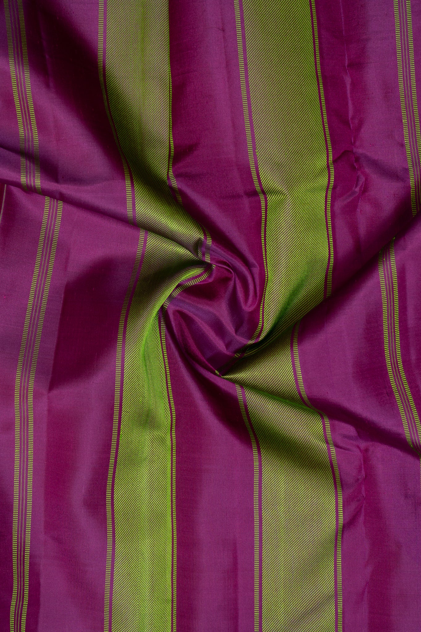 Yellow Stripes Korvai Pure Kanchipuram Silk Saree Without Zari - Clio Silks