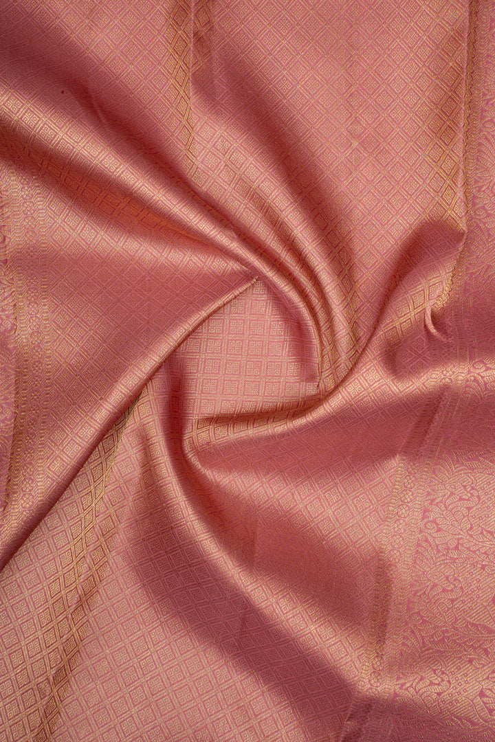 Baby Pink Turning Border Pure Kanchipuram Silk Saree
