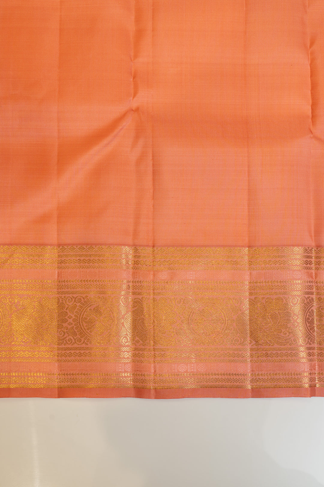 Mint blue and peach pure Kanchipuram silk saree