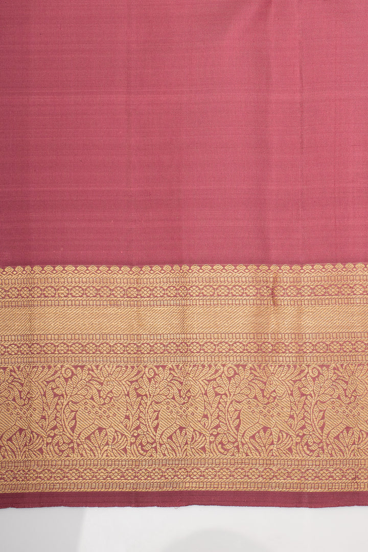 Baby Pink Turning Border Pure Kanchipuram Silk Saree