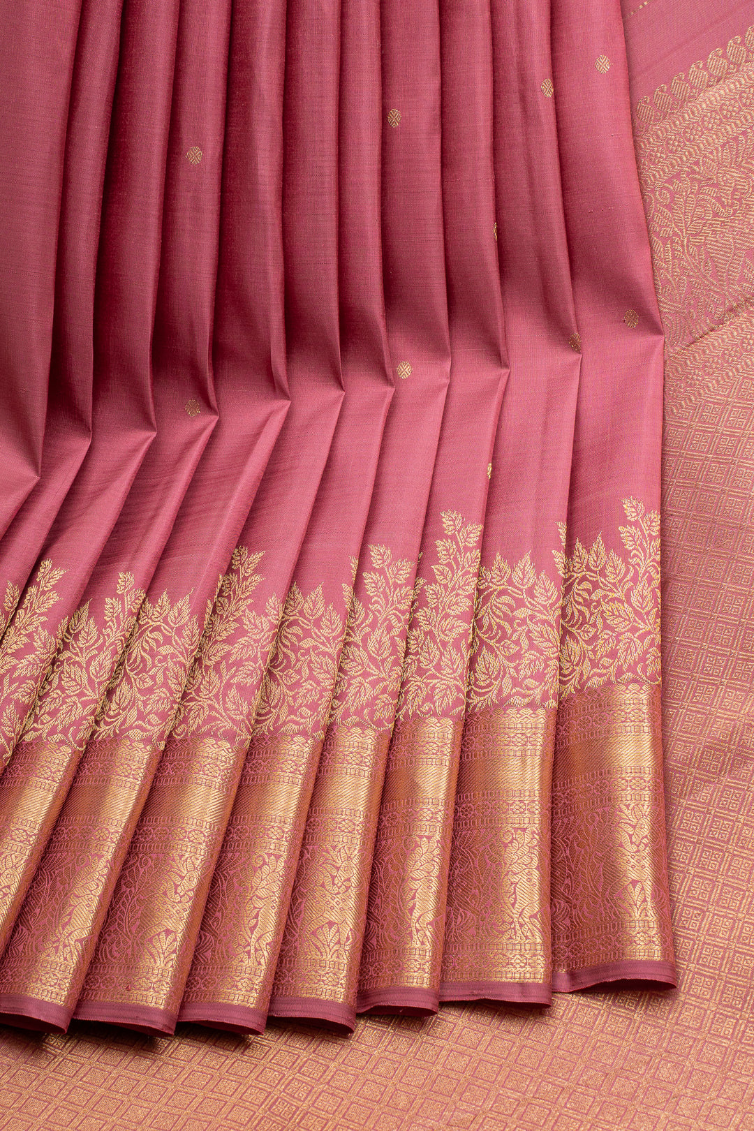 Baby Pink Turning Border Pure Kanchipuram Silk Saree