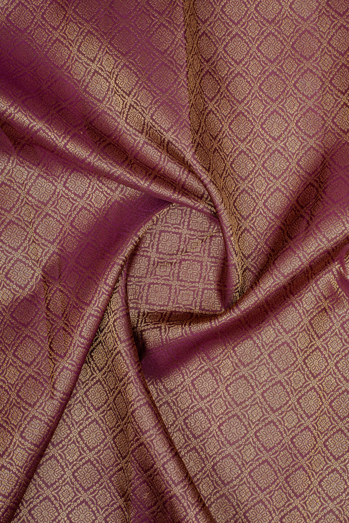 Rust Orange and Jamun Pure Kanchipuram Silk Saree