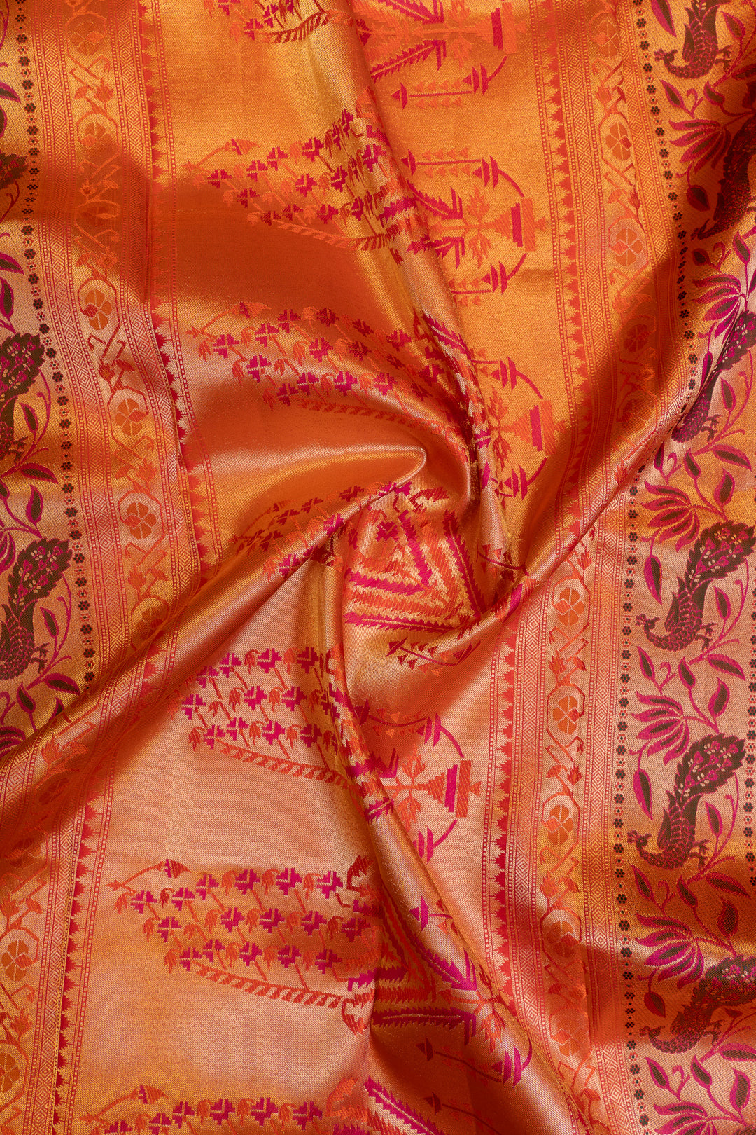 Maybe purple and rust pure Kanchipuram silk saree
