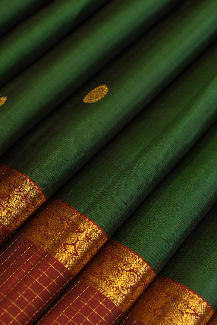Maybe purple and rust pure Kanchipuram silk saree