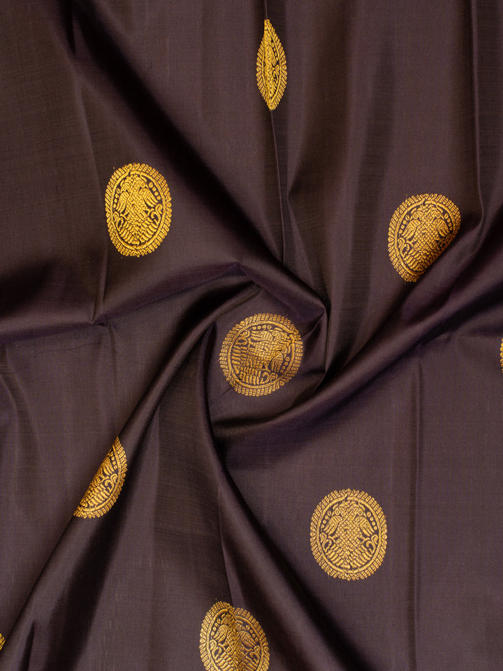 Purple and pink iruthalaipakshi pure Kanchipuram silk saree