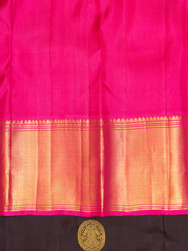 Purple and pink iruthalaipakshi pure Kanchipuram silk saree
