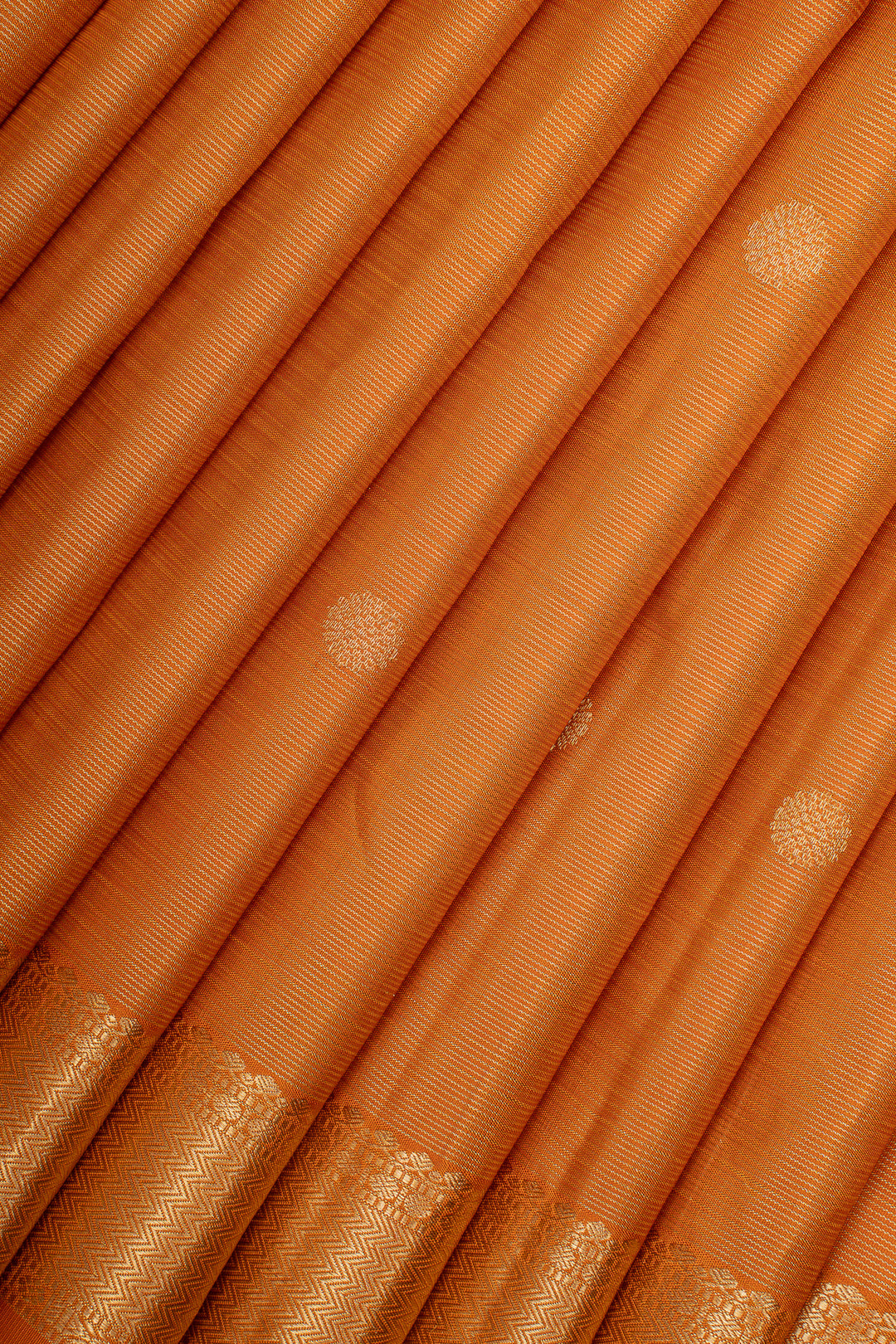 Rust Orange Vairaoosi Pure Kanchipuram Silk Saree