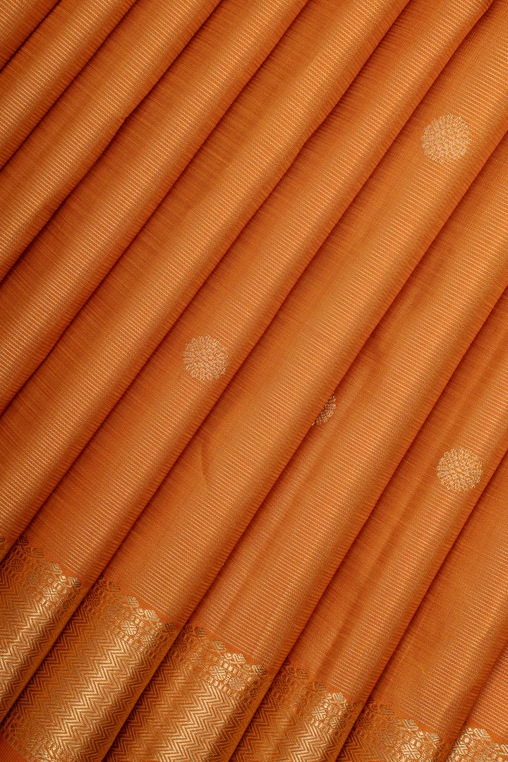 Rust Orange Vairaoosi Pure Kanchipuram Silk Saree