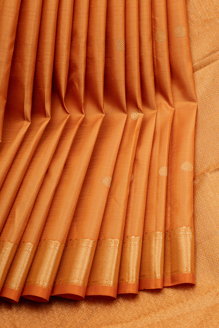 Rust Orange Vairaoosi Pure Kanchipuram Silk Saree