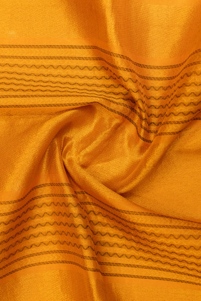 Black and mustard thread checks pure silk cotton saree