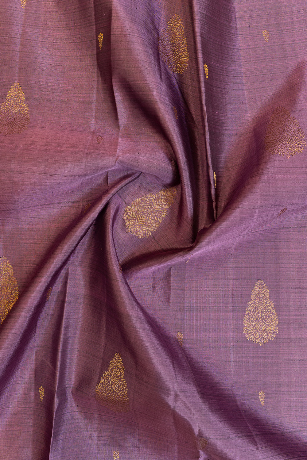 Purple and brown rettai pettu pure Kanchipuram silk saree