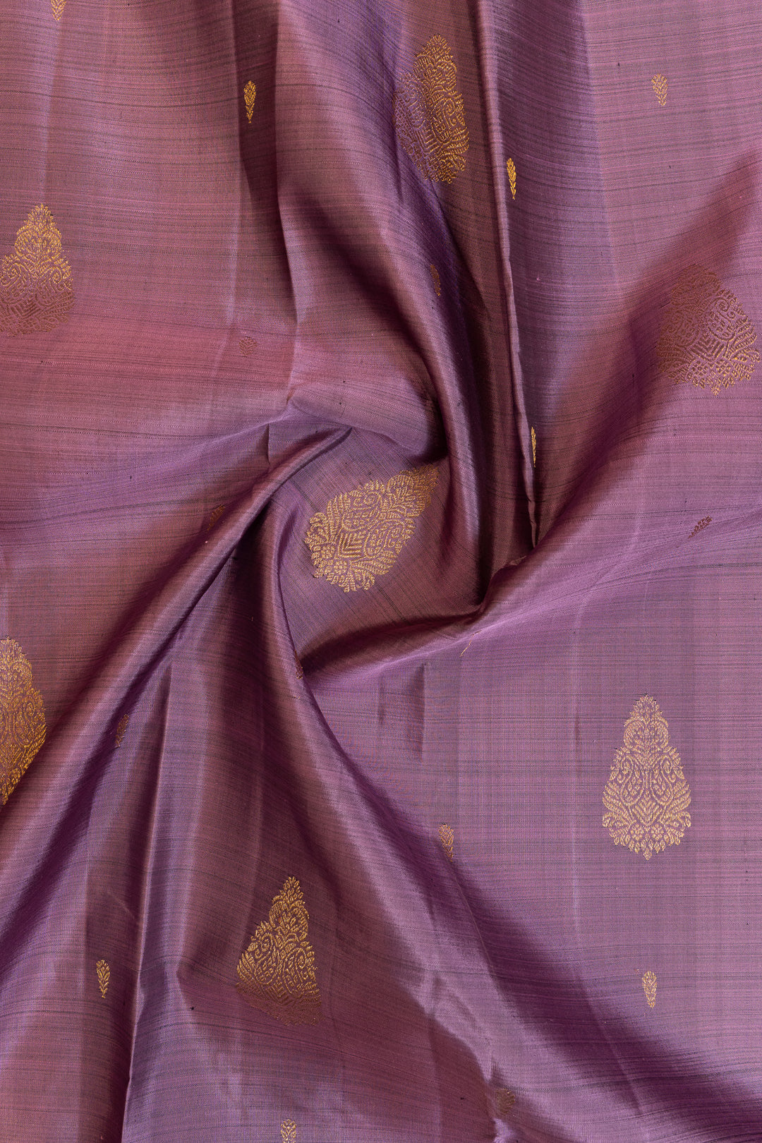 Purple and brown rettai pettu pure Kanchipuram silk saree