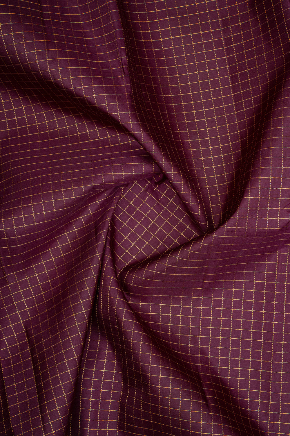 Jamun Zari Checks Pure Kanchipuram Silk Saree