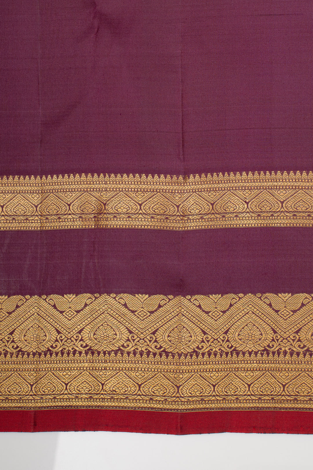 Jamun Zari Checks Pure Kanchipuram Silk Saree