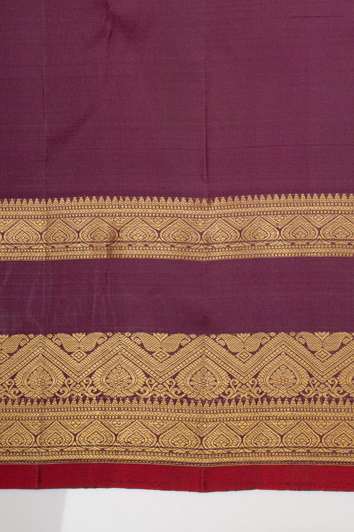 Jamun Zari Checks Pure Kanchipuram Silk Saree