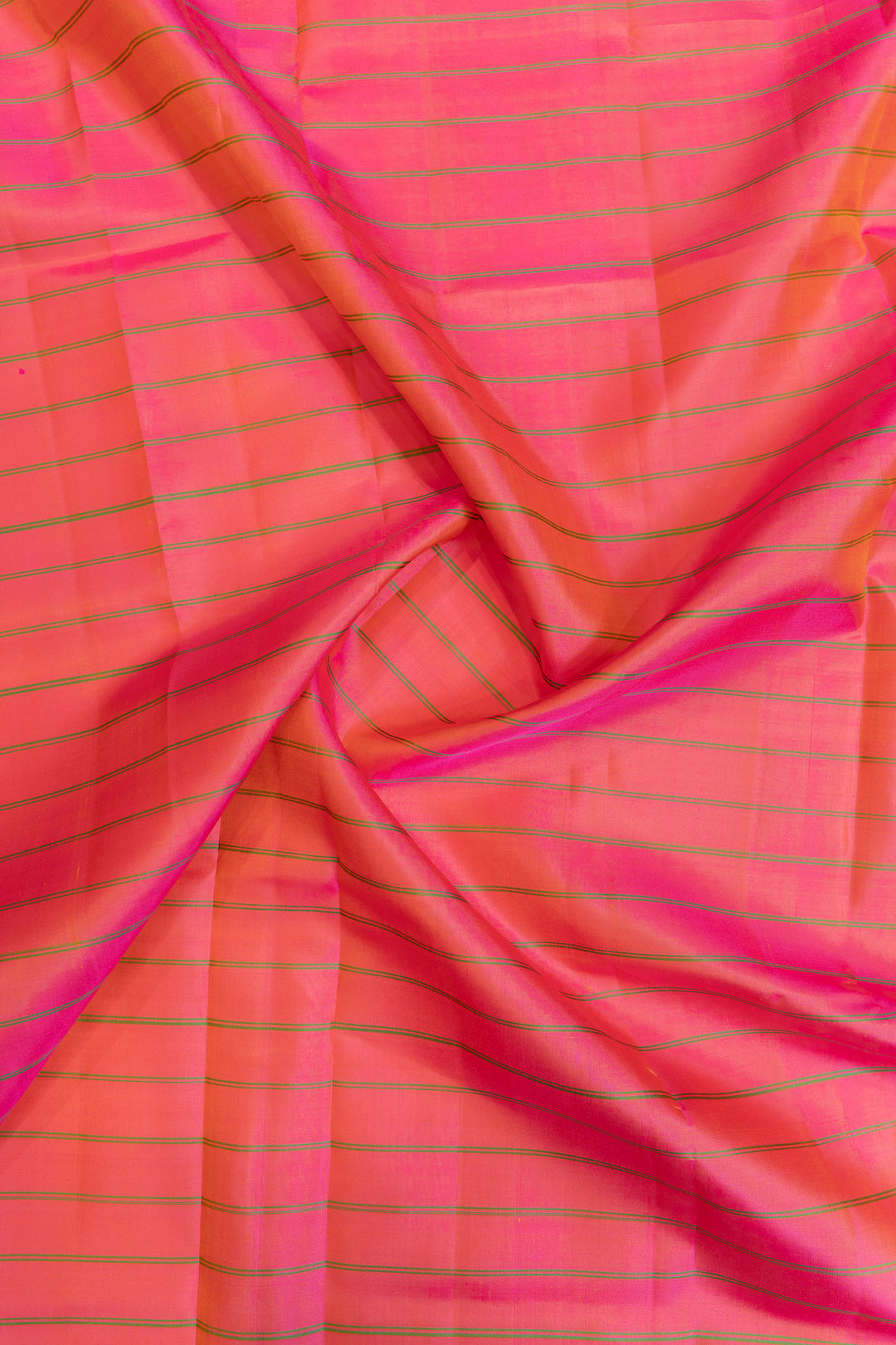 Peach double border traditional pure Kanchipuram silk saree