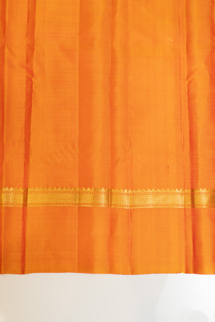Magenta and peach checks traditional pure Kanchipuram silk saree