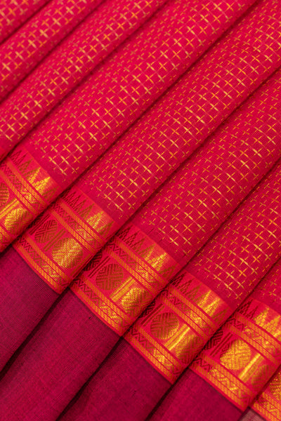 Magenta plus butta pure silk cotton saree