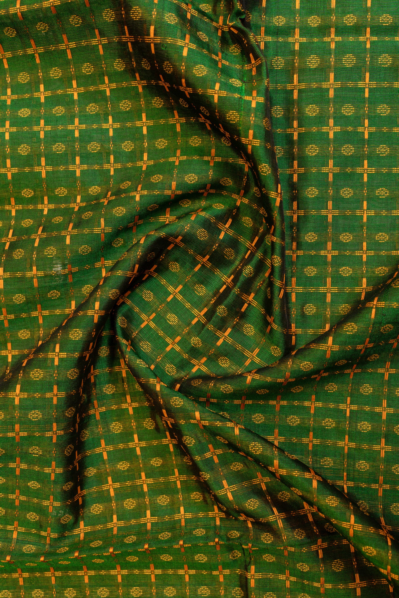 Bottle green plus butta pure silk cotton saree