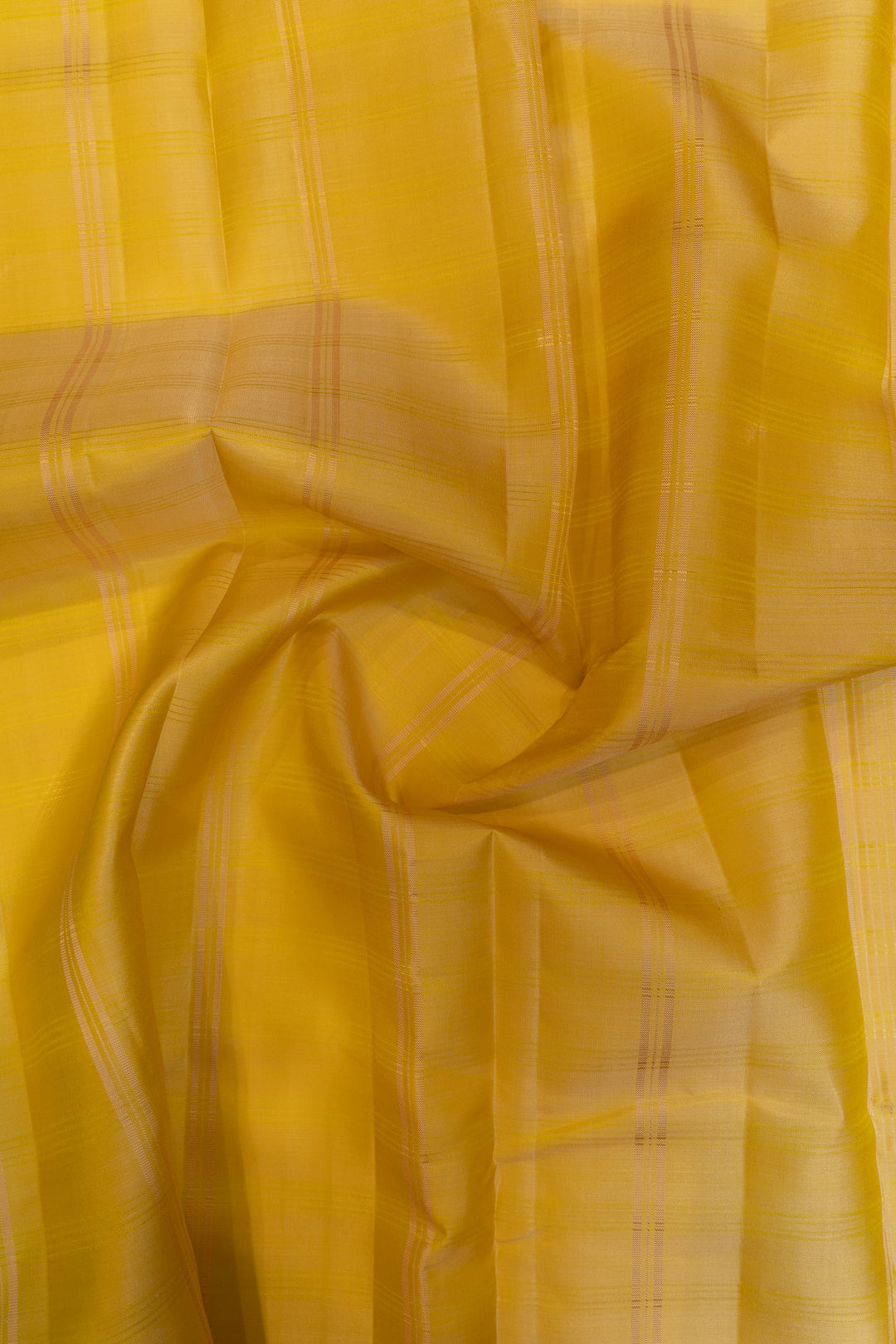 Pastel green and yellow stripes without zari pure Kanchipuram silk saree