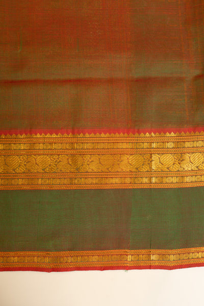 Bottle green plus butta pure silk cotton saree