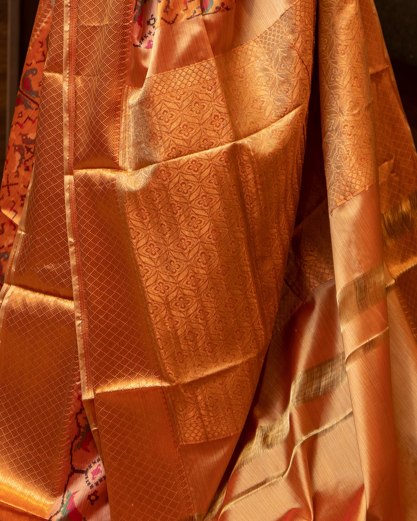 Mustard Patola Printed Designer Silk Saree - Clio Silks