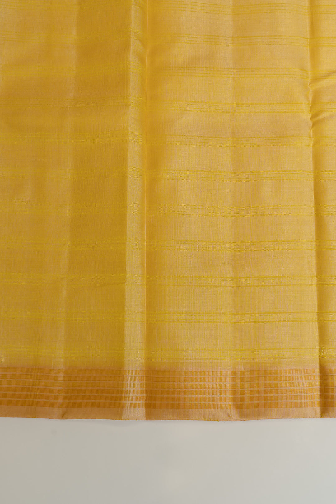 Pastel green and yellow stripes without zari pure Kanchipuram silk saree