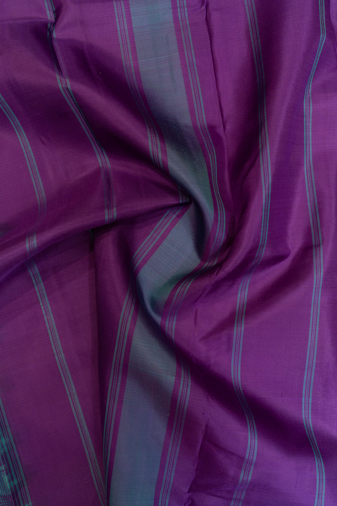Anandha blue and purple without zari checks pure Kanchipuram silk saree