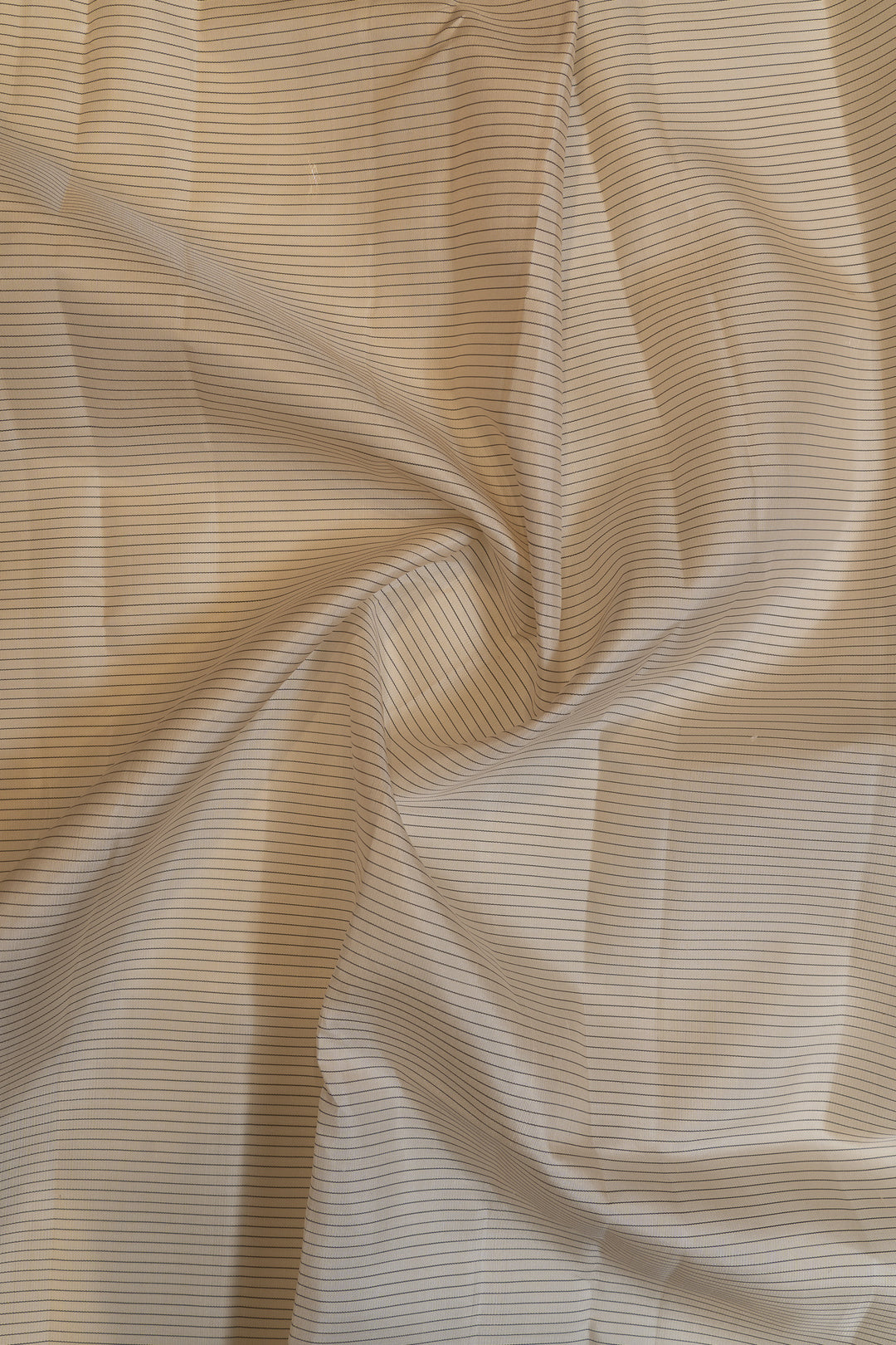 White and black stripes without zari pure Kanchipuram silk saree